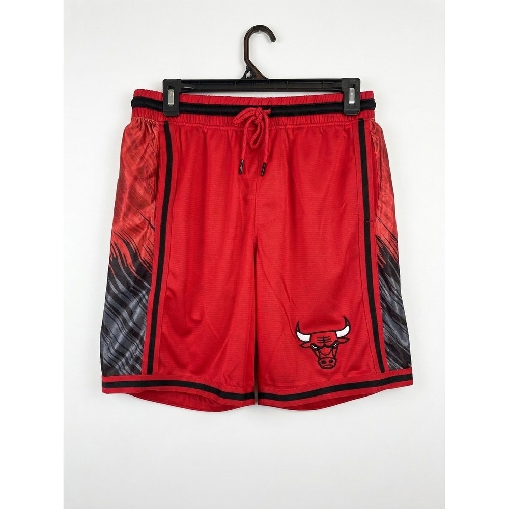 Chicago Bull NBA Red Black Basketball Shorts Men's Sz Small Officially Licensed